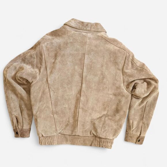 Vintage 80s Rage for the Man Elliot Kastle Suede Leather Bomber Jacket - Picture 3 of 8